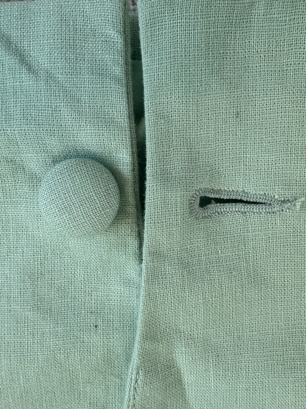 Abercrombie & Fitch NWOT Sage Mint Green Cotton Linen Blend Cropped Blazer (XS) - Picture 4 of 6
